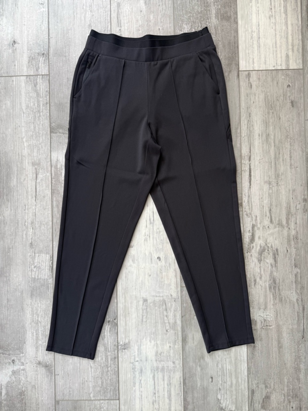 Athleta Venice Pintuck Pants Black XS High Rise Travel Tapered Athleisure